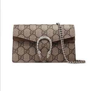 GUCCI
Dionysus super mini printed coated-canvas and suede shoulder bag